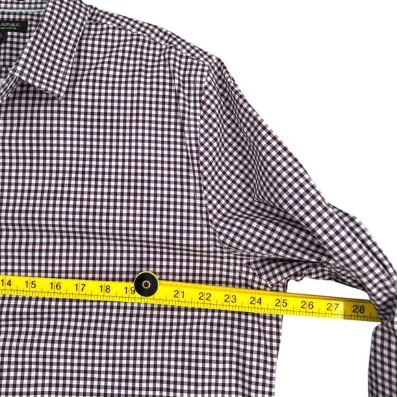 Banana Republic Purple Checkered Pattern Long Sleeves Button Down Shirt XL - Picture 5 of 6
